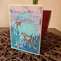 Geburtstagskarte - Schildkröte - Wie schön,das es dich gibt - Seesterne Bild 3