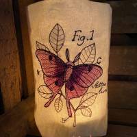 Lichtbeutel, bestickt mit Schmetterling, Licht, Glas, Windlicht, Kerze, gemütlich ! Bild 1