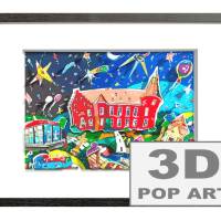 Alsdorf 3D Pop Art Bild Burg Alsdorf Geschenk souvenir personalisierbar gerahmt Bild 1