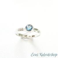 Schmaler Sterlingsilber Ring mit leuchtendem Blautopas Bild 2