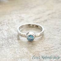 Schmaler Sterlingsilber Ring mit leuchtendem Blautopas Bild 6