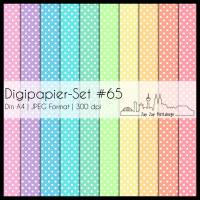 Digipapier Set #65 (Polkadots) in Pastellfarben zum drucken, plotten, scrappen, basteln & mehr Bild 1