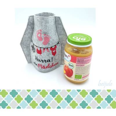 Glasmanschette Hurra ein Mädchen