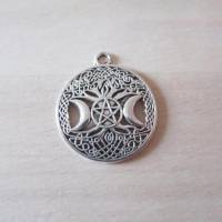 Charm Anhänger Pentagramm Keltischer Knoten 2 Halbmonde 3 Farben zur Auswahl Bild 2
