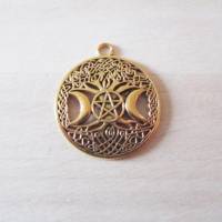 Charm Anhänger Pentagramm Keltischer Knoten 2 Halbmonde 3 Farben zur Auswahl Bild 3