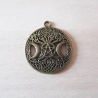 Charm Anhänger Pentagramm Keltischer Knoten 2 Halbmonde 3 Farben zur Auswahl Bild 5