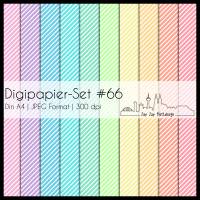 Digipapier Set #66 (diagonale Streifen) in Pastellfarben zum drucken, plotten, scrappen, basteln & mehr Bild 1
