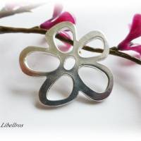 Ein Metallanhänger Blume -modern,romantisch,verspielt,sportlich - silberfarben Bild 3