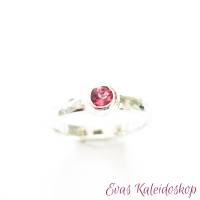 Zierlicher rosa Turmalin Ring mit gehämmerter Ringschiene Bild 6