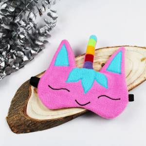 Schlafmaske, Schlafbrille einhorn pink türkis Regenbogen unicorn frauen kinder Reise-Zubehör Reise-Accessoire Spa-maske Bild 1