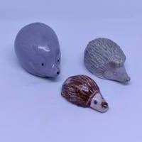 3 kleine Keramik-Igel - Handarbeit - Dekofiguren Bild 1