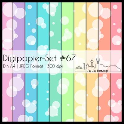 Digipapier Set #67 (Blasen) in Pastellfarben zum drucken, plotten, scrappen, basteln & mehr