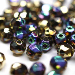 50 Stück Glasperlen 4mm | Crystal Glittery Amber 4mm Bild 1