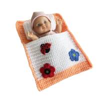 Puppenbettchen - Schlafsack für Puppen ca. 20 cm Blumen und Käfer sofort lieferbar !!! Bild 5