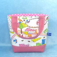 bunte Kindertasche *Auf dem Spielplatz* in rosa | Kindergartentasche | Kita Tasche | Osterkörbchen Bild 2