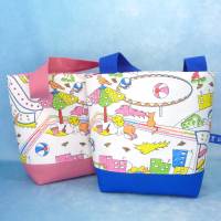 bunte Kindertasche *Auf dem Spielplatz* in rosa | Kindergartentasche | Kita Tasche | Osterkörbchen Bild 5