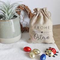 Geschenksäckchen, Geschenkbeutel klein "Frohe Ostern" aus der Manufaktur Karla Bild 2