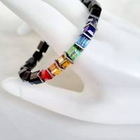 Armband aus Glas Würfeln #  Regenbogen Pride LGBTQI LGBT # Würfelarmband Bild 5