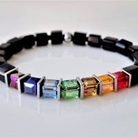 Armband aus Glas Würfeln #  Regenbogen Pride LGBTQI LGBT # Würfelarmband Bild 7