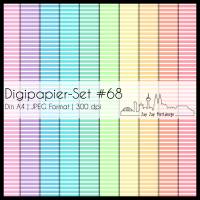 Digipapier Set #68 (Querstreifen) in Pastellfarben zum drucken, plotten, scrappen, basteln & mehr Bild 1