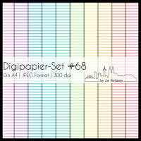 Digipapier Set #68 (Querstreifen) in Pastellfarben zum drucken, plotten, scrappen, basteln & mehr Bild 2