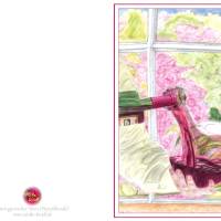 Kunst–Doppelkarte - „Portugiesischer Wein“ - bewusst ohne Textvorgabe - Design  Ulrike Kröll. Bild 2