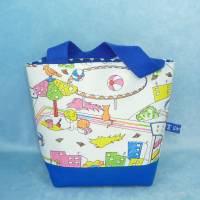 bunte Kindertasche *Auf dem Spielplatz* in blau | Kindergartentasche | Kita Tasche | Osterkörbchen Bild 1