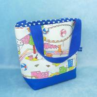 bunte Kindertasche *Auf dem Spielplatz* in blau | Kindergartentasche | Kita Tasche | Osterkörbchen Bild 2