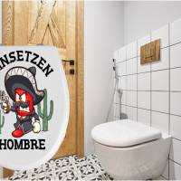 WC-Toiletten Deckel Aufkleber-Sticker-Tür-Fun-Bad-Wandtattoo-Cartoon Aufkleber Bild 1
