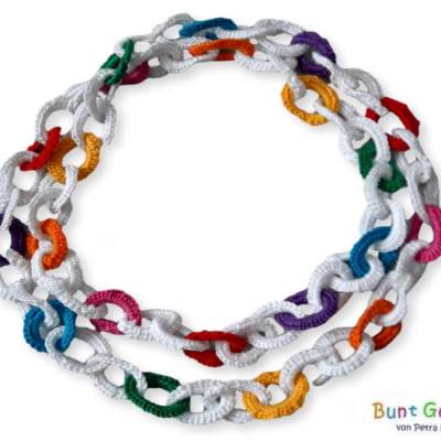 Kette, Häkelschmuck, Mädchenschmuck, Häkelkette, Gliederkette