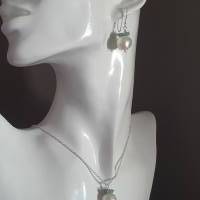 Brautschmuck Silberkette mit Perle und Apatit Bild 7