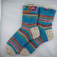 Handgestrickte Socken in Größe 38/39, Stricksocken, Socke Bild 3