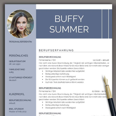 Lebenslauf Vorlage Word & Pages | Moderne Bewerbungsvorlage deutsch