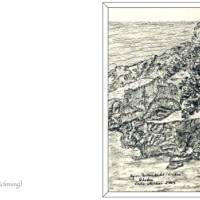 Kunst–Doppelkarte - „Agios – Pavlos – Bucht (Rhodos)“ – bewusst ohne Textvorgabe - Design Ulrike Kröll. Bild 2
