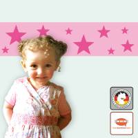 Kinderbordüre: Sterne - optional selbstklebend - fröhliche Farben - 11 cm Höhe Bild 1