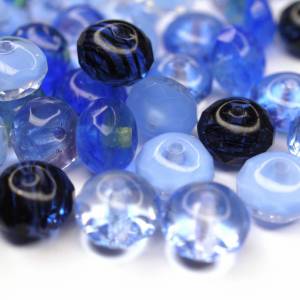 10 Stück Glasperlen 6x9mm Rondelle | Blau Mix Rondelle Bild 1