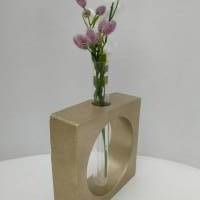 Rustikaler Chic ... Blumenvase aus Beton, mit Reagenzglas Bild 3