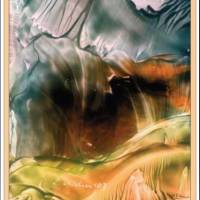 Kunst–Doppelkarte - „Höhlenlandschaft“ - bewusst ohne Textvorgabe - Design  Ulrike Kröll. Bild 1