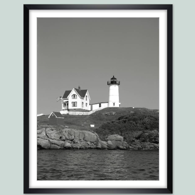 Alter Leuchtturm North Head, analoge schwarz weiß Fotografie, Kunstdruck Vintage Art maritim Nautik