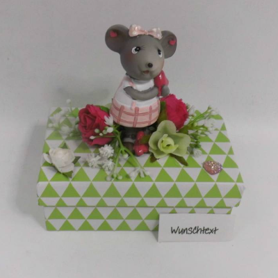 Geschenkbox Geldgeschenk Jugendweihe Konfirmation Mäuse für ein Mädchen