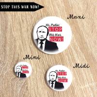 CHARITY Mr. Putin Stop War Now! Button Bild 3