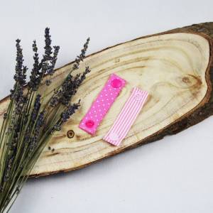 Stillmerker Set von 2 Stillmerkern rosa Pünktchen  und gestreift Stilldemenz Stillhelfer Stillhilfe Geschenk für Mütter Bild 1