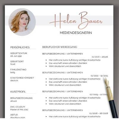 Bewerbungsvorlage Erzieherin | Lebenslauf Vorlage, Anschreiben, Deckblatt, Anlagenverzeichnis