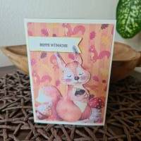 Geburtstagskarte - Eichhörnchen - Eicheln - Beste Wünsche Bild 1