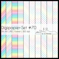 Digipapier Set #70 (Regenbogen) in Pastellfarben zum drucken, plotten, scrappen, basteln & mehr Bild 1