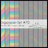 Digipapier Set #70 (Regenbogen) in Pastellfarben zum drucken, plotten, scrappen, basteln & mehr Bild 2