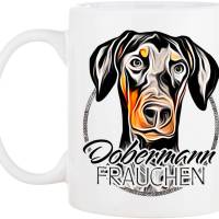 Hunde-Tasse DOBERMANN FRAUCHEN mit Hunderasse im Cartoon-Stil┊tolle Geschenkidee für Hundebesitzer Bild 2