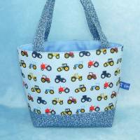 Kindertasche mit bunten Treckern | Kindergartentasche | Kita Tasche | Osterkörbchen Bild 1