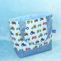 Kindertasche mit bunten Treckern | Kindergartentasche | Kita Tasche | Osterkörbchen Bild 3