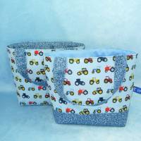 Kindertasche mit bunten Treckern | Kindergartentasche | Kita Tasche | Osterkörbchen Bild 5